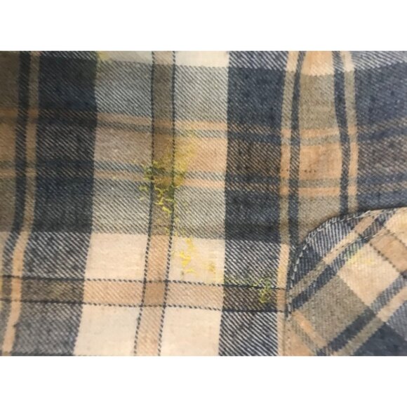 Quilted Flannel Shirt Jacket Plaid Lg Blue Brown Beige Lined VIP Menswear - Picture 4 of 7